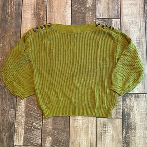 E & M Olive Button-Detail Sweater